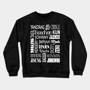 NCT MEMBERS NAMES COLLAGE WHITE Crewneck Sweatshirt